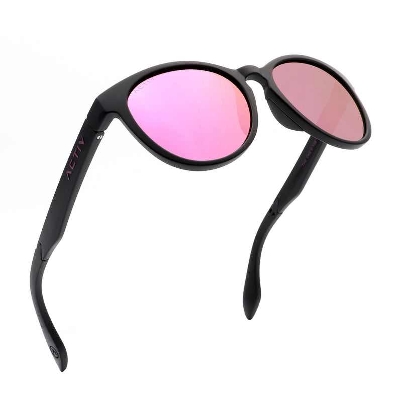 ACTIV One T2B - Matte Black with Pink Mirror Lens